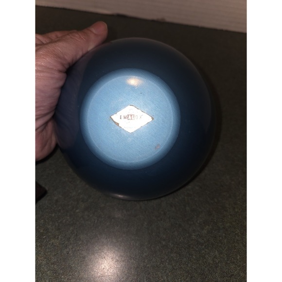 Vintage Emalox Norway Silver Tone Turquoise Enamel Nut Candy Trinket Bowl Dish - Picture 4 of 4